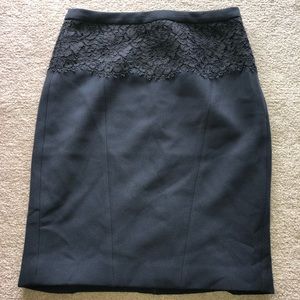 Banana Republic grey pencil skirt with lace
